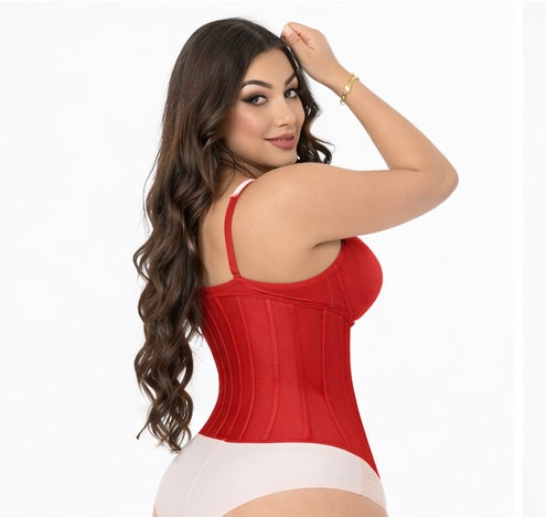 1044 Deluxe Colombian Waist Trainer-Red
