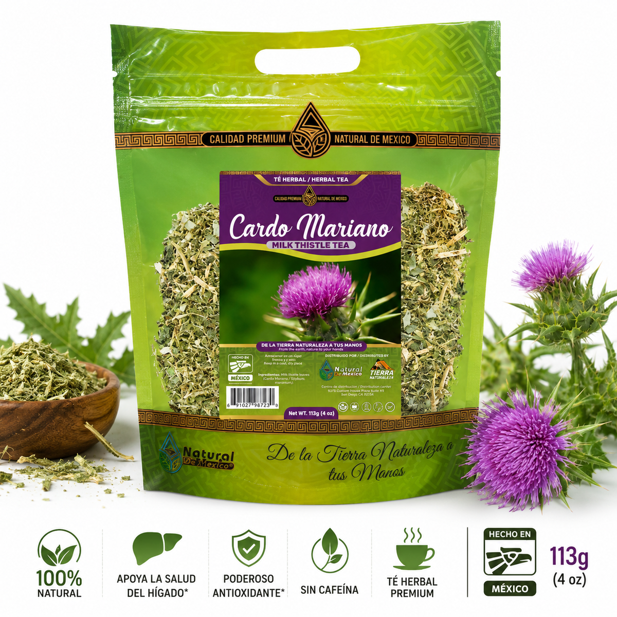 Té de Cardo Mariano 113 g (4 oz) | Milk Thistle Herbal Tea | Herbal Premium (copia)
