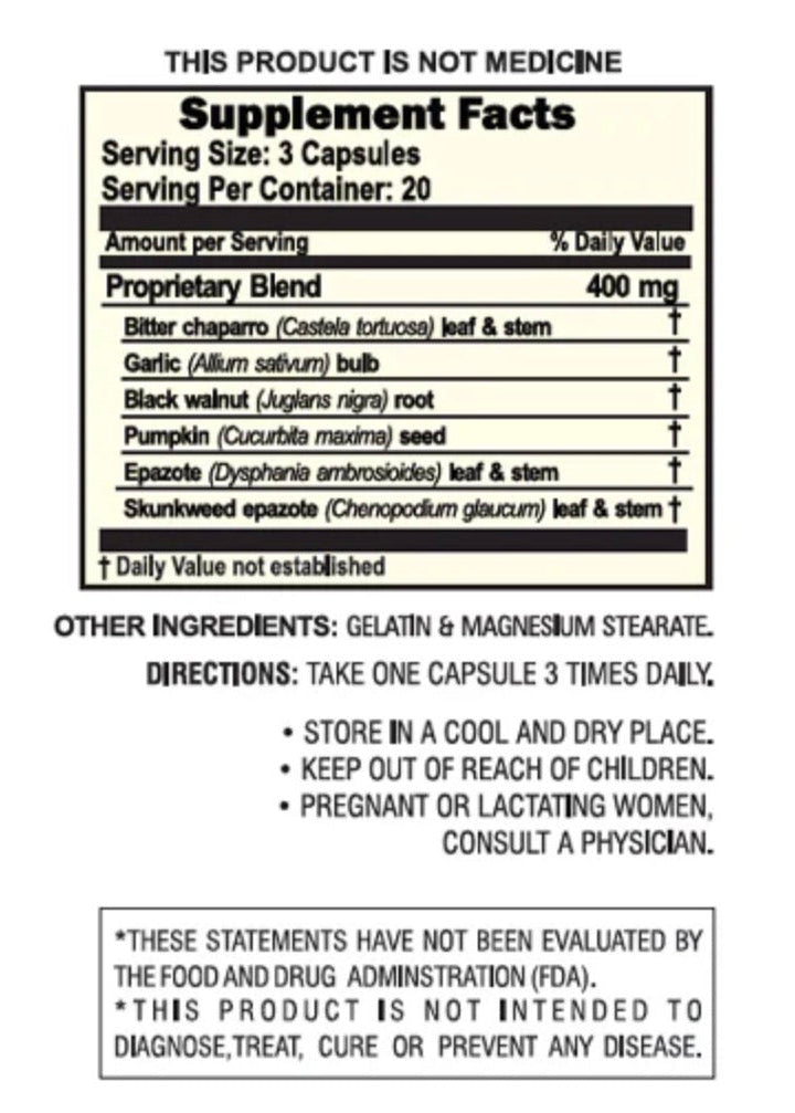 Par Siclean – Digestive Support Cleanse (60 Capsules)  With Black Walnut, Pumpkin Seed, Garlic & Herbal Extracts