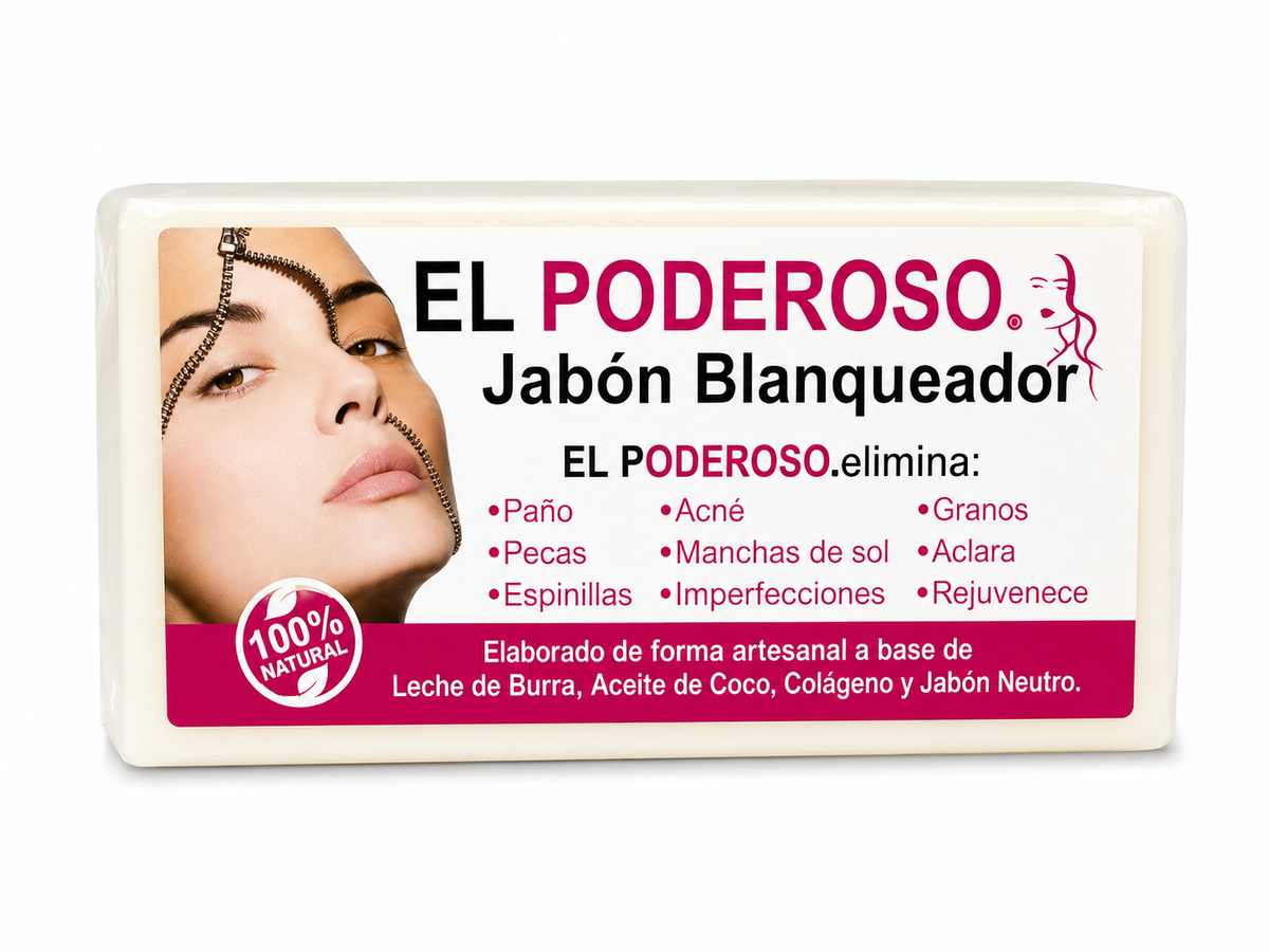 El Poderoso Jabón Blanqueador Artesanal con Leche de Burra, Aceite de Coco y Colágeno | 100% Natural