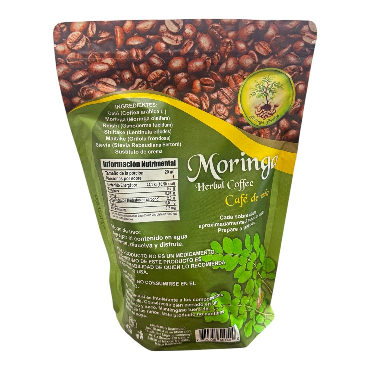 Moringa Herbal Coffee – Café de Vida with Shiitake & Moringa | 22 Sachets (440g)