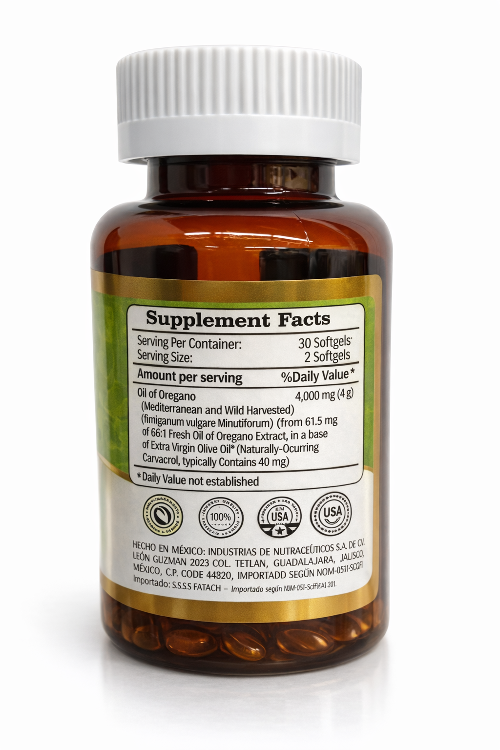 Cápsulas de Aceite de Orégano 200 Caps | Oregano Capsules – Digestive Wellness Support
