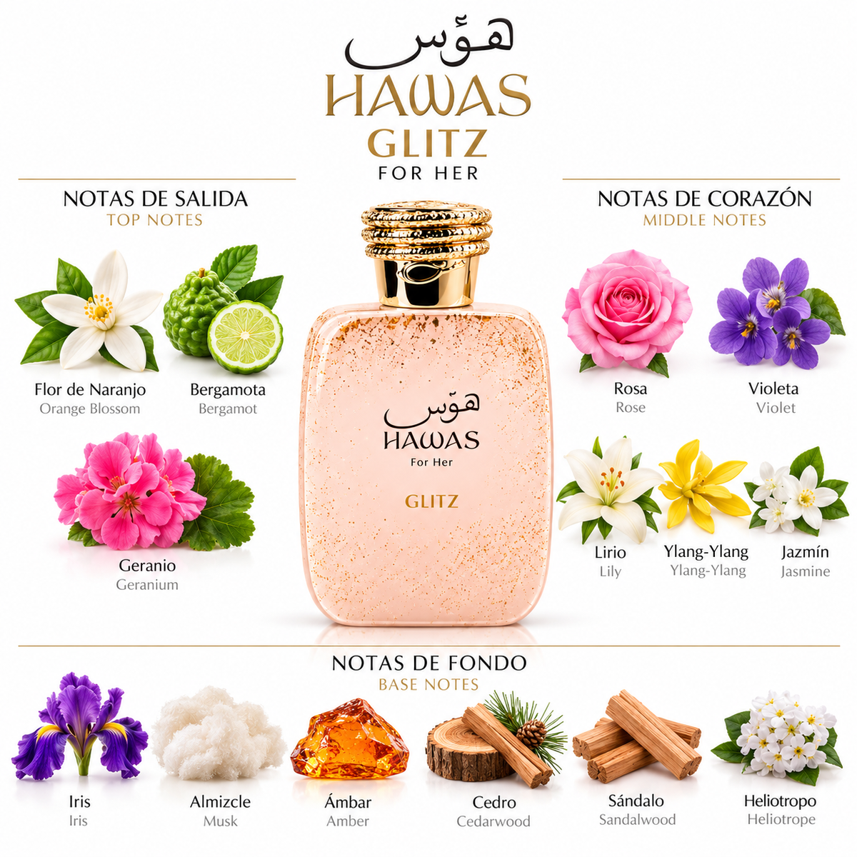 Rasasi Hawas Glitz for Her Eau de Parfum – 100ml (3.38 oz)