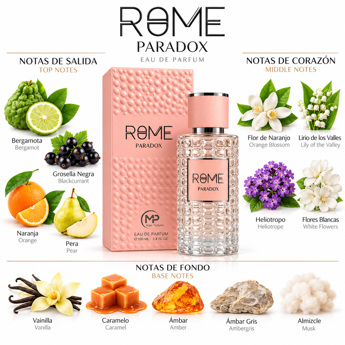 Rome Paradox by MP Mast Perfume – Women's Eau de Parfum 100ml (3.4 oz)