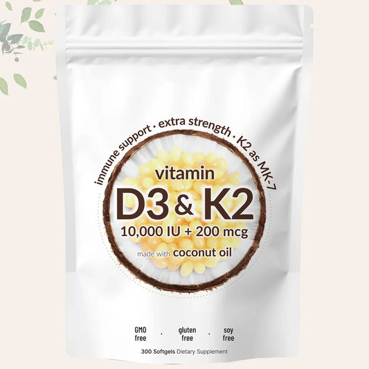 Vitamin D3 + K2 10,000 IU | Bone & Immune Support