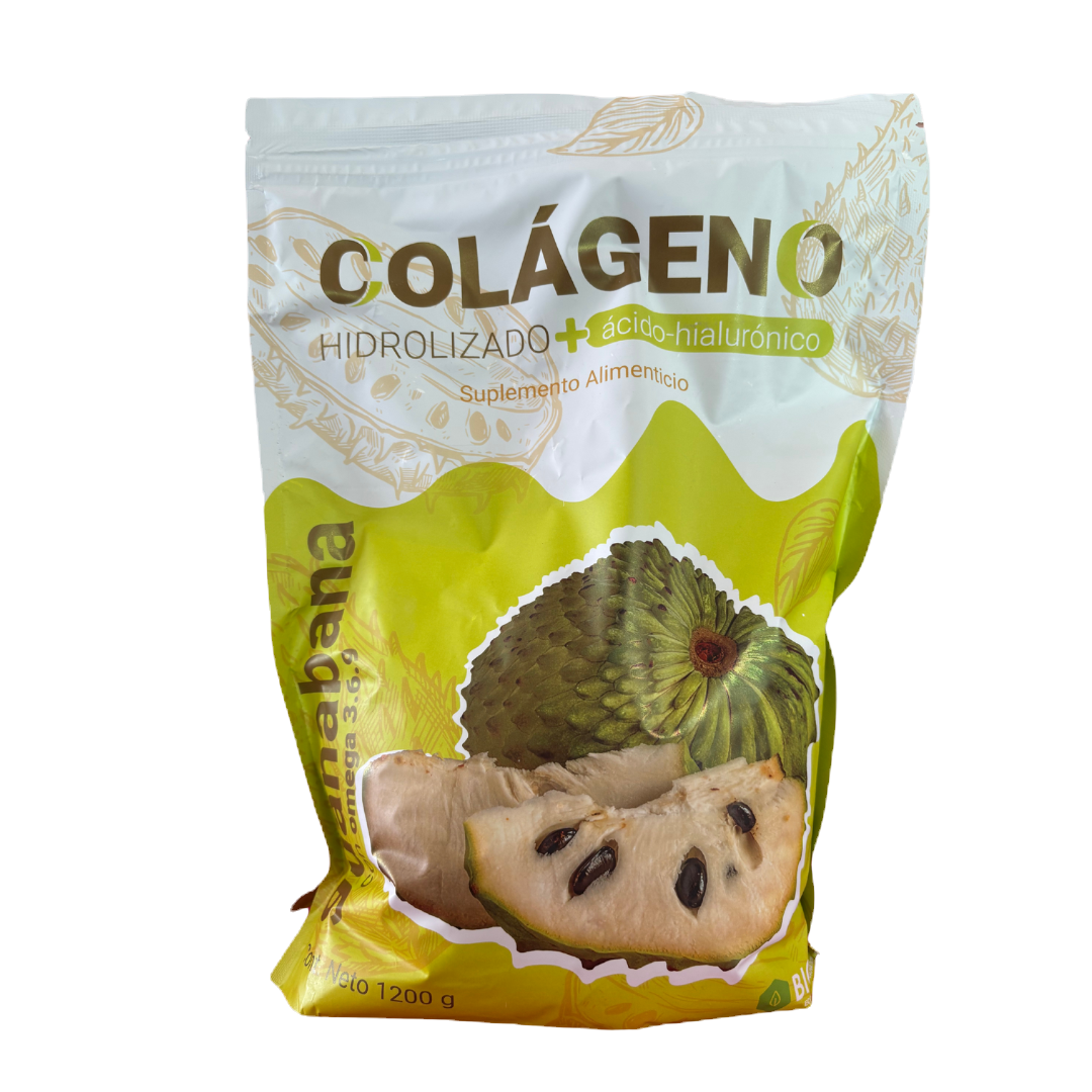 Colágeno Hidrolizado + Ácido Hialurónico Sabor Guanábana Suplemento Alimenticio image 0